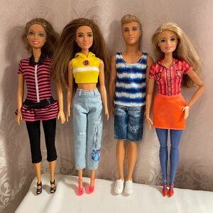 Barbie DreamHorse Articulated Doll and Fashionista Dolls - Lot of 4
